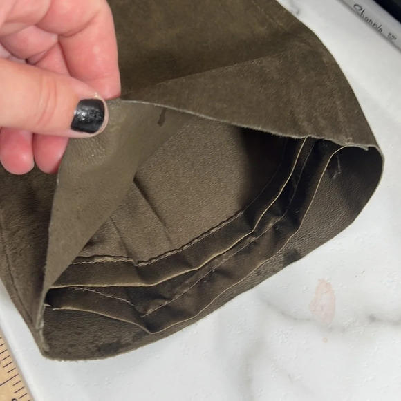 INC International Concepts Pants Womens 6 Brown Suede Genuine Leather Straight‎ - Picture 9 of 10